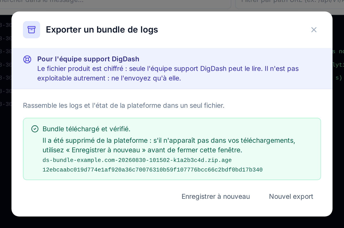 Bundle téléchargé et vérifié