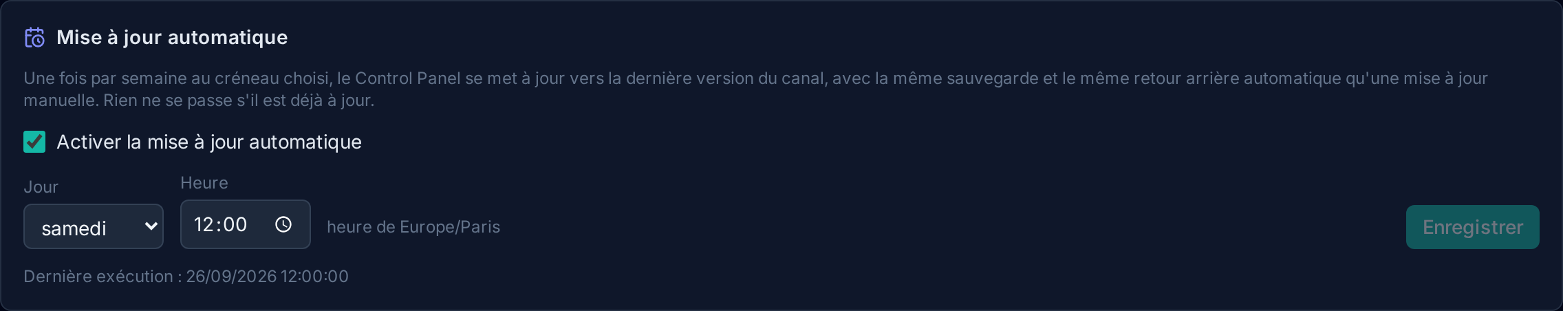 Mise à jour automatique