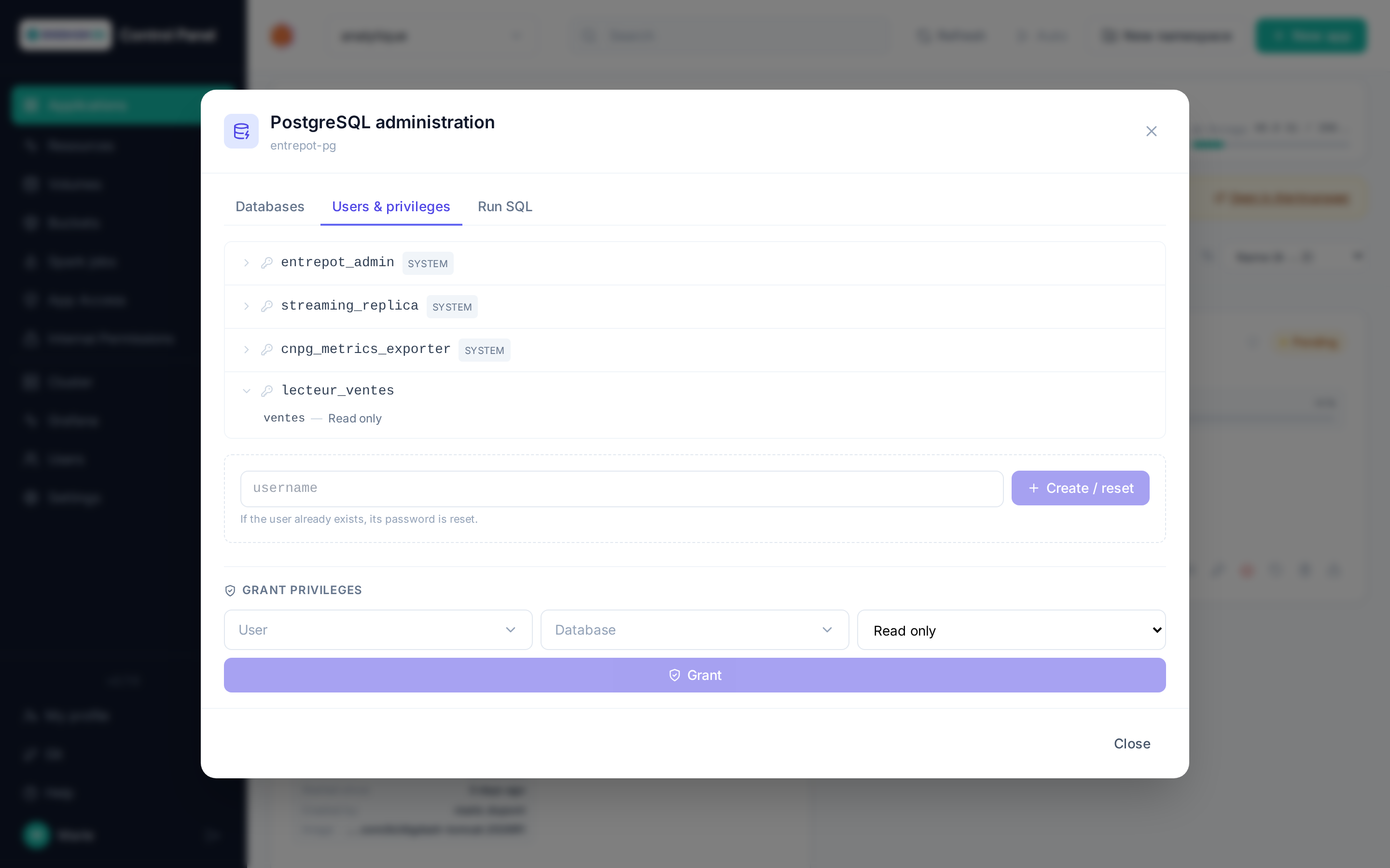 PostgreSQL administration
