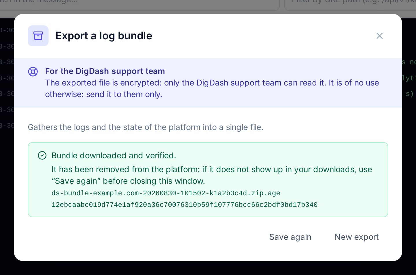 Bundle downloaded and verified