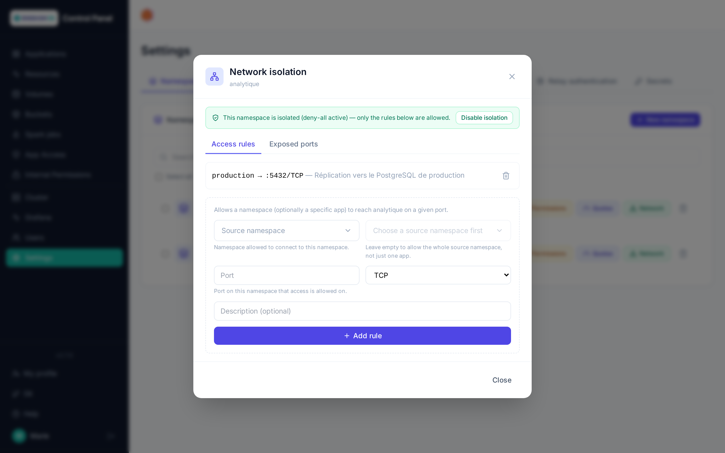 Network isolation