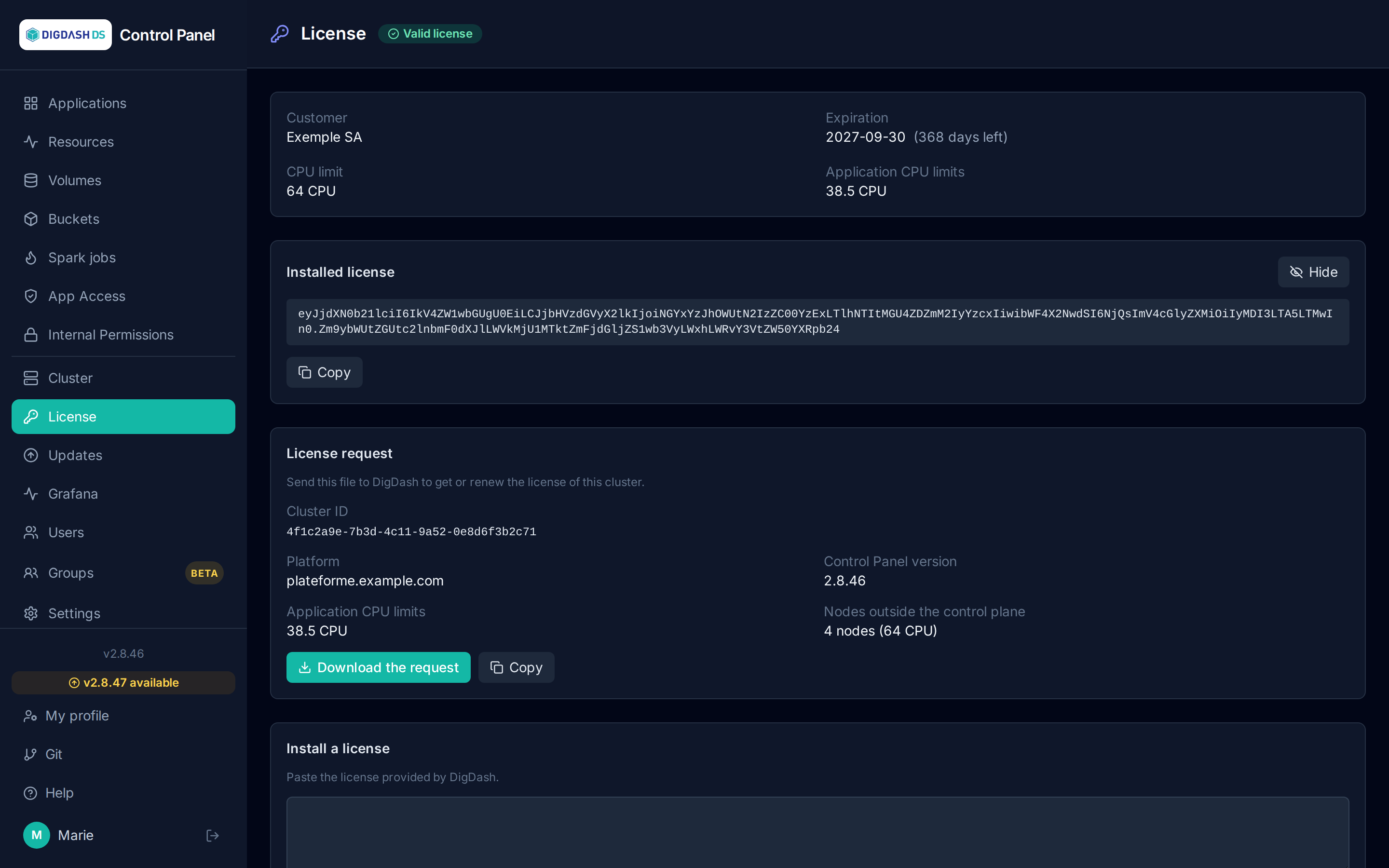 License page