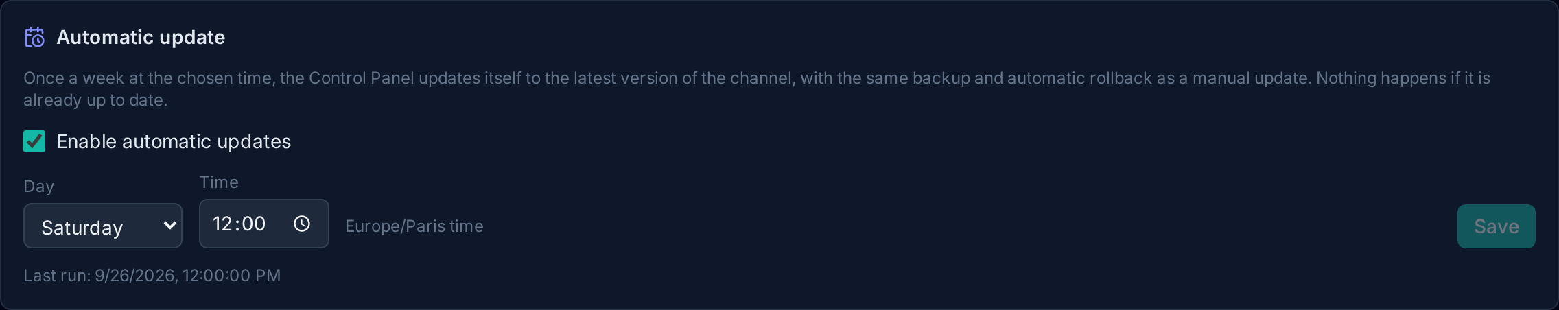 Automatic update