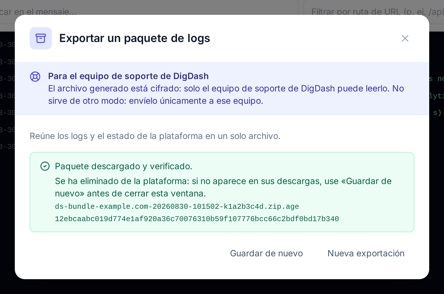 Paquete descargado y verificado