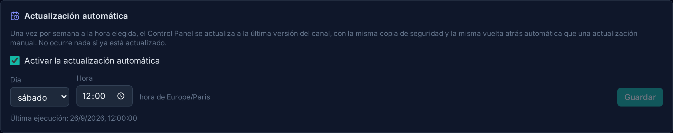 Actualización automática