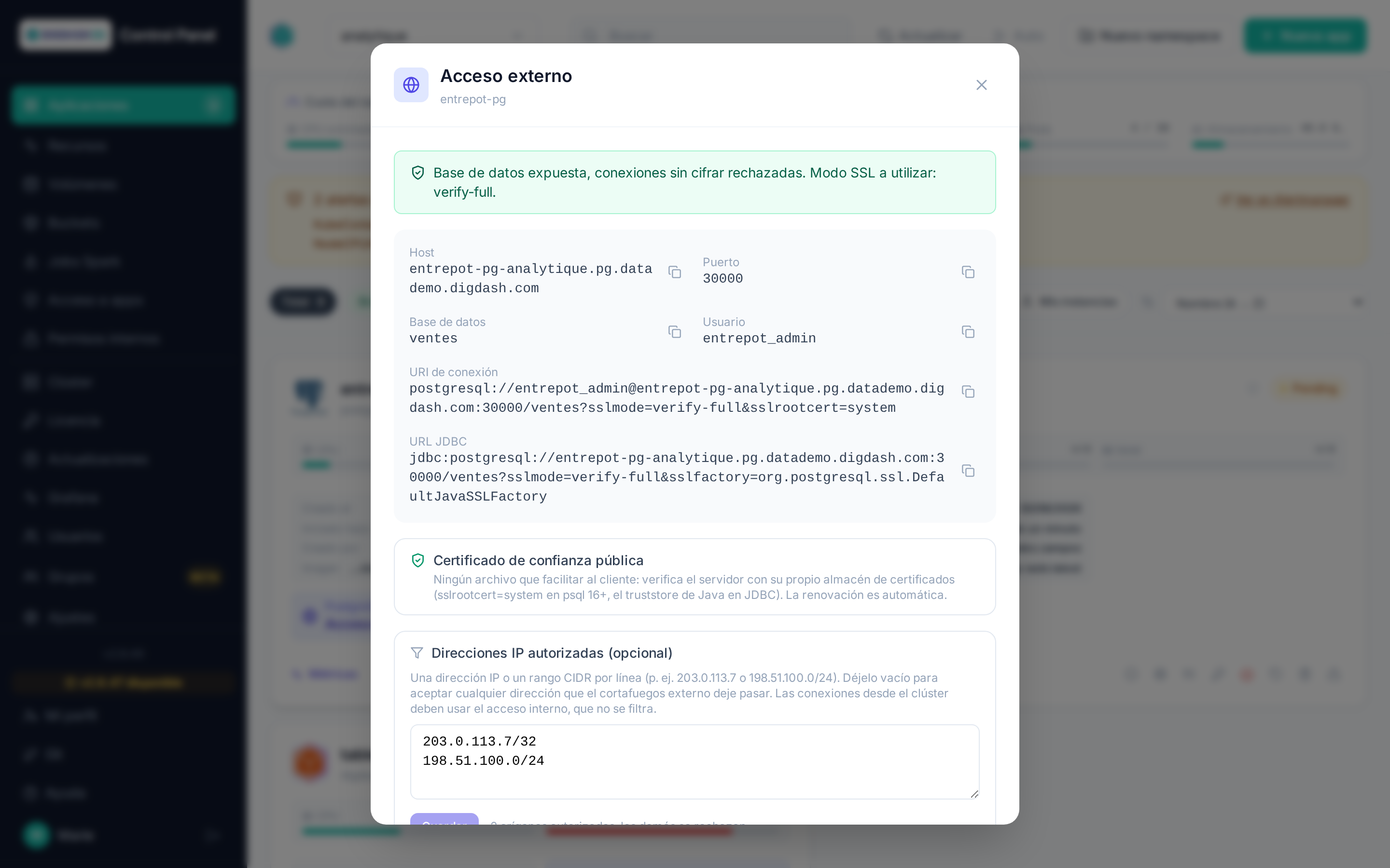 Acceso externo PostgreSQL